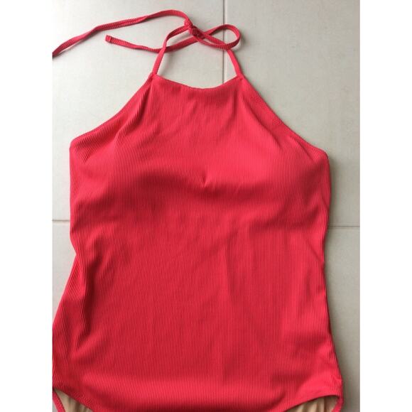 Old Navy One Piece Swimsuit Halter Ribbed Padded Swimwear - Picture 2 of 8